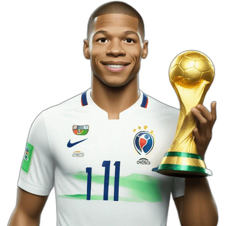 Mbappé avec la coupe du monde emoji