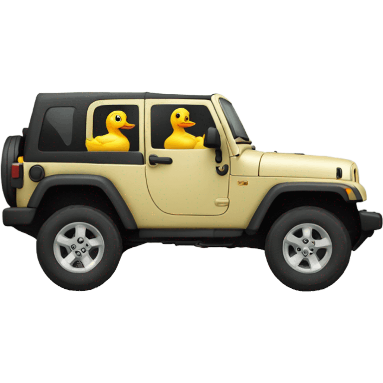 make a jeep, with ducks in the window  emoji