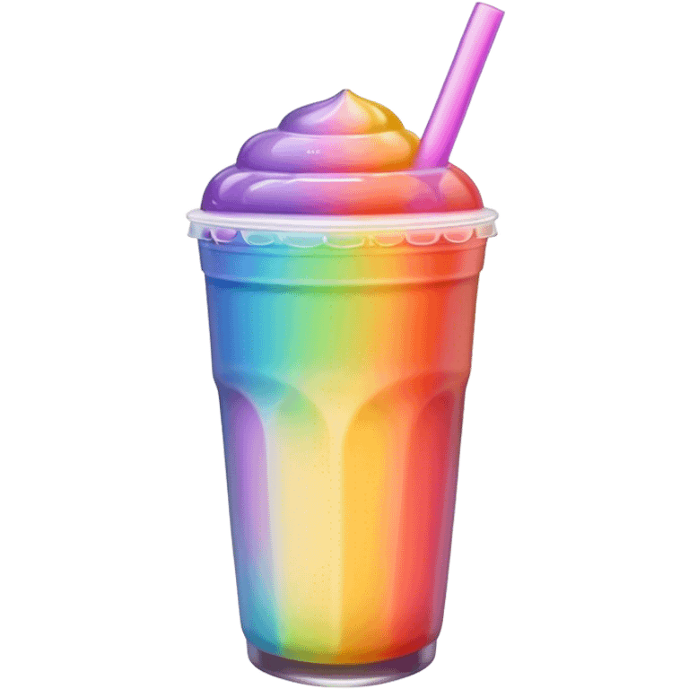 Boba tea in rainbow emoji