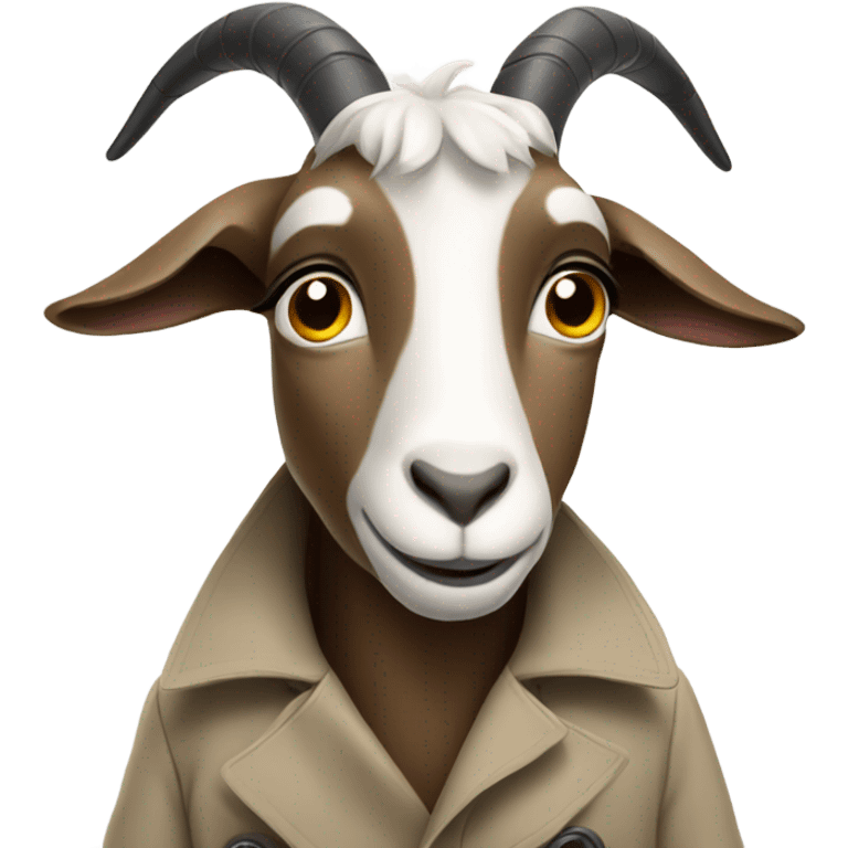 Goat wearing a trench coat  emoji