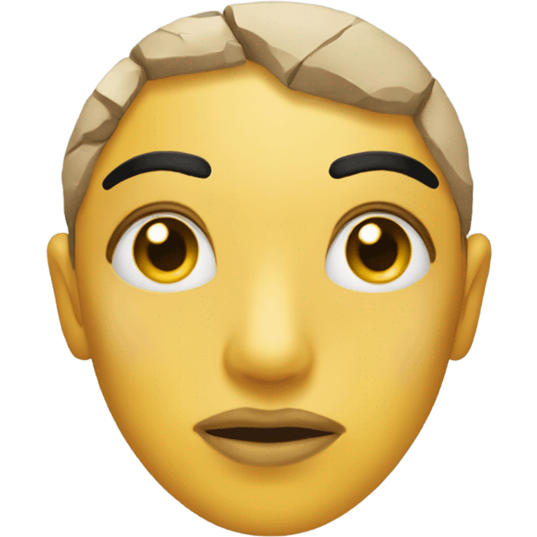 Emoji face yellow with the rock eye brows with make up in face and and nails with a hand beside the face emoji