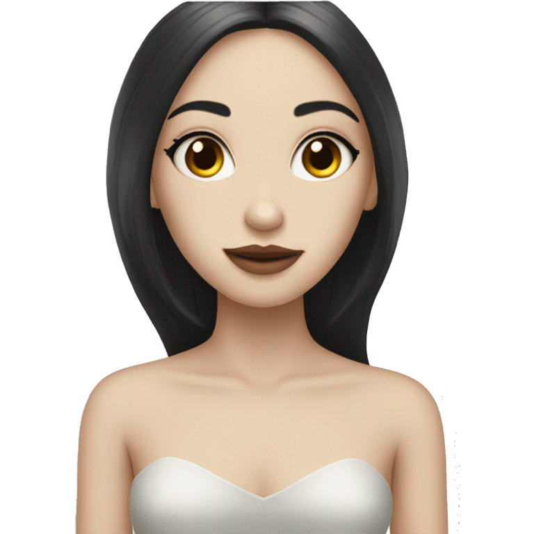 pale girl with long black hair luxury emoji