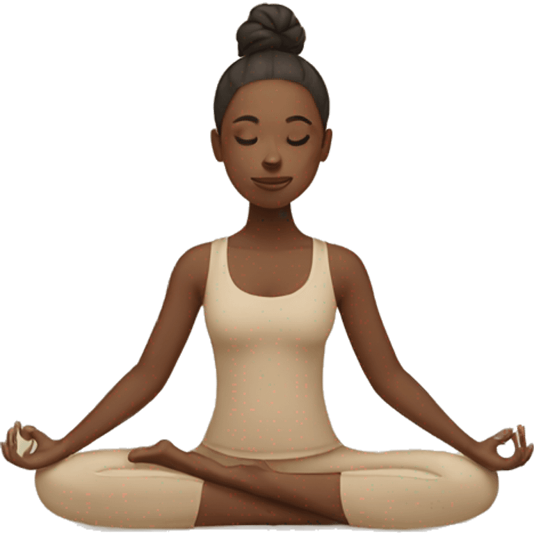 Girl doing yoga in beige tones  emoji