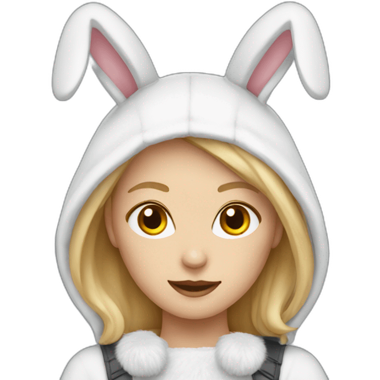 White Female wearing rabbit costume emoji