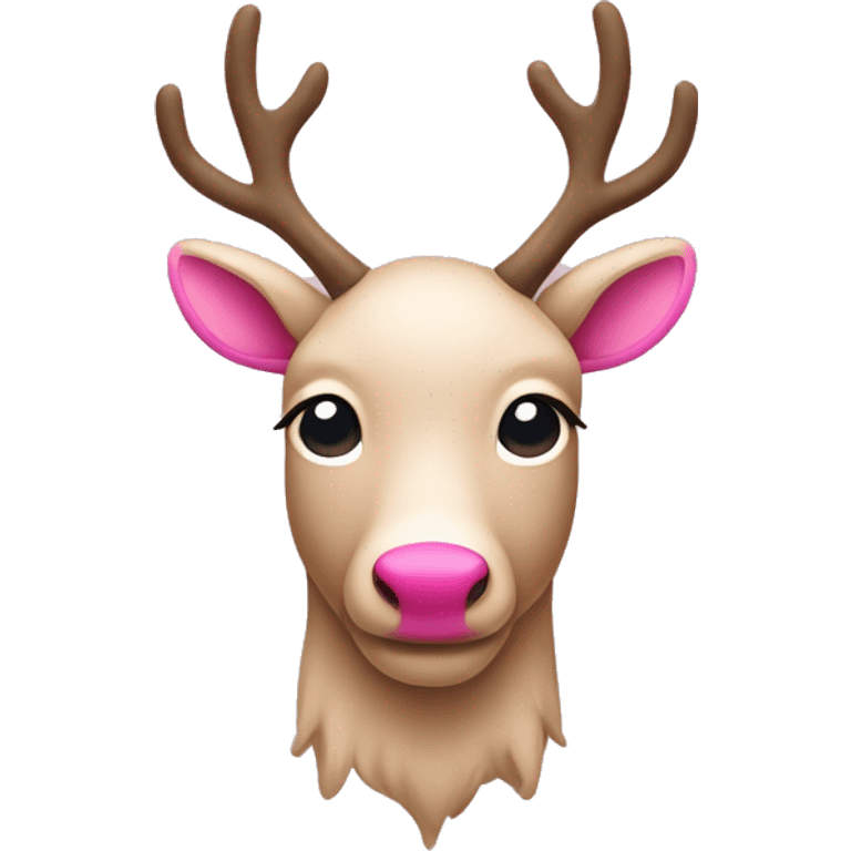 Beige and pink reindeer emoji