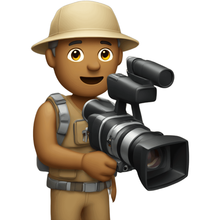 Tan man with camcorder recording  emoji