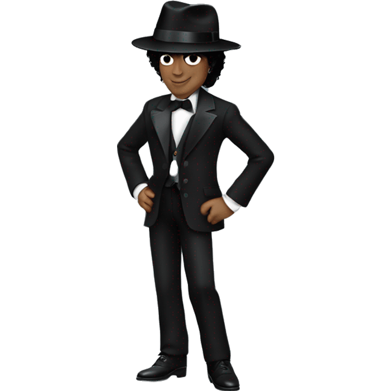 “Michael Jackson in a black suit, white glove, and fedora,.” emoji