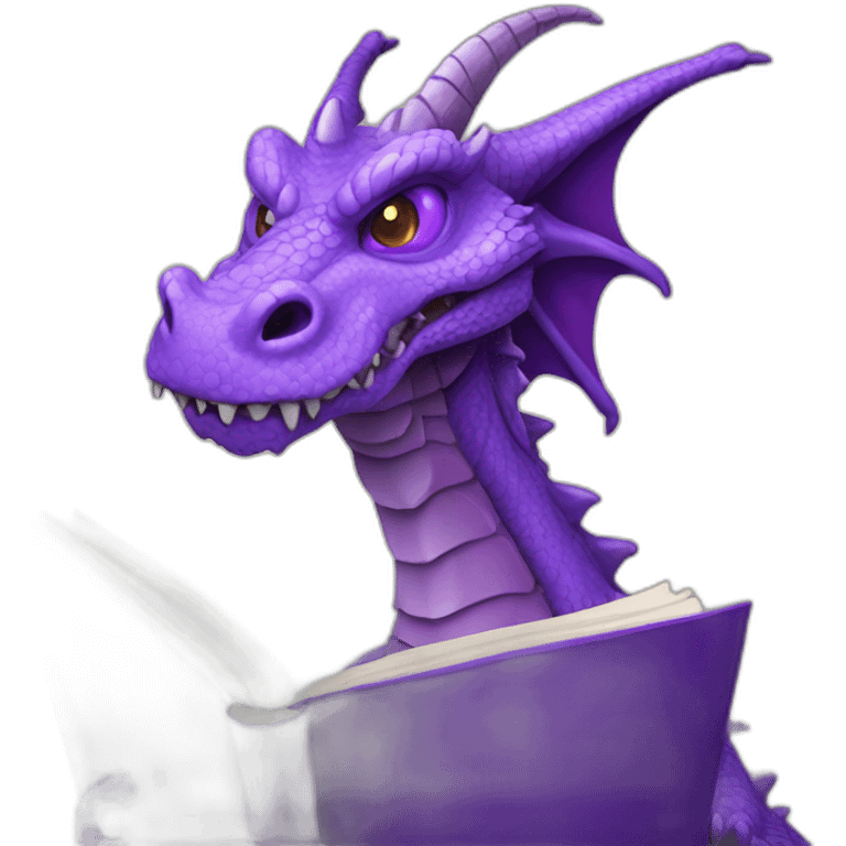 purple dragon head holding book of the dead emoji