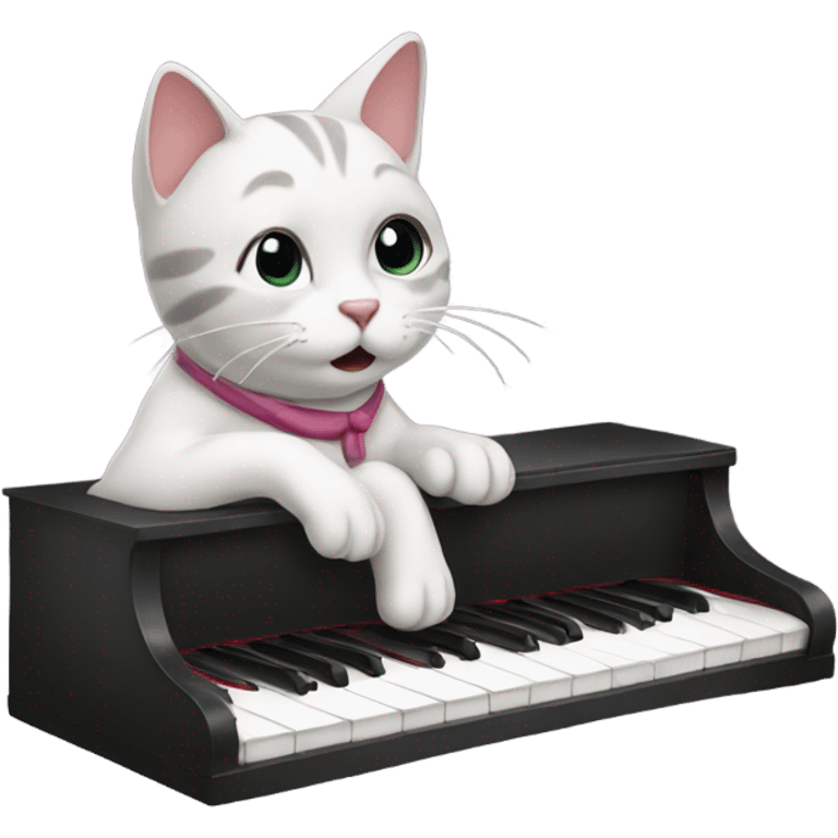 Cat playing piano emoji