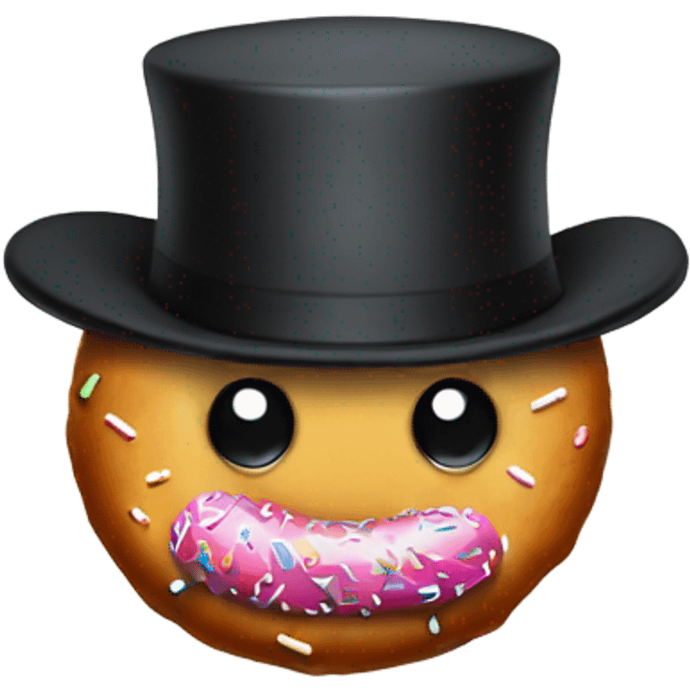 Donut with a top hat emoji