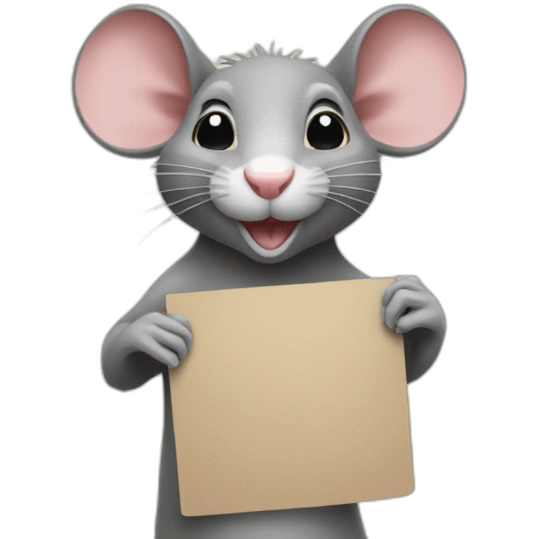 rat demonstrating holding sign emoji