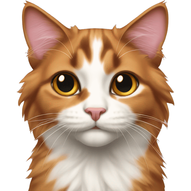 Long-haired Calico cat pink nose emoji