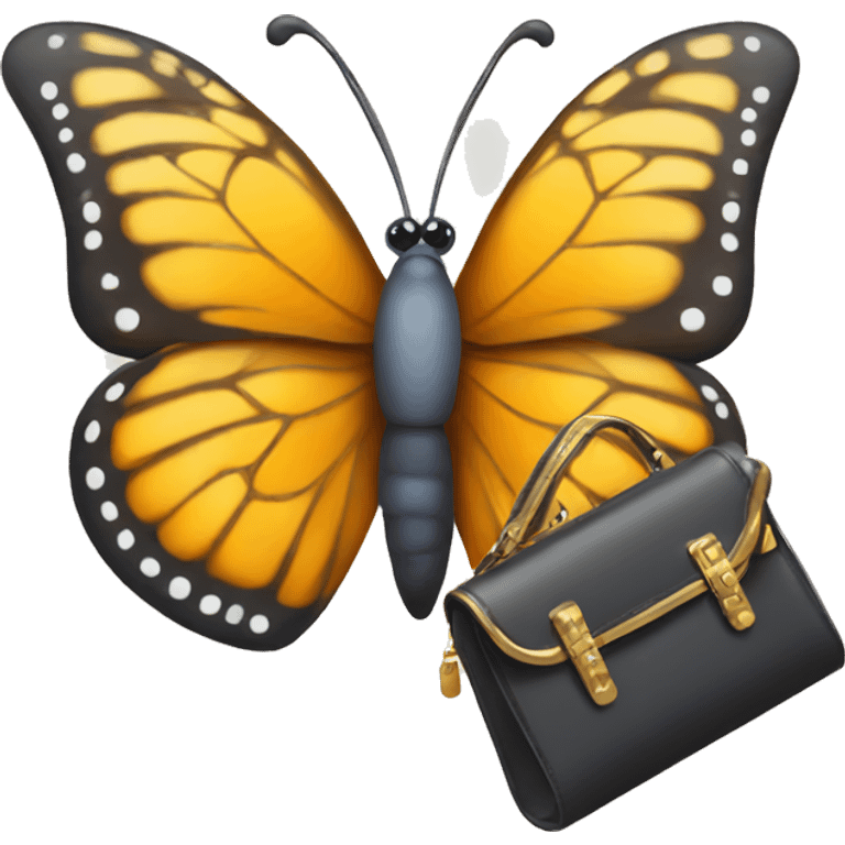 Butterfly holding a purse emoji