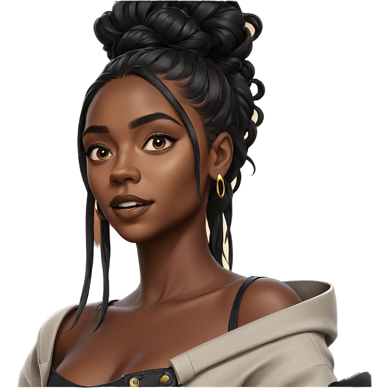 portrait of dark-skinned beauty emoji