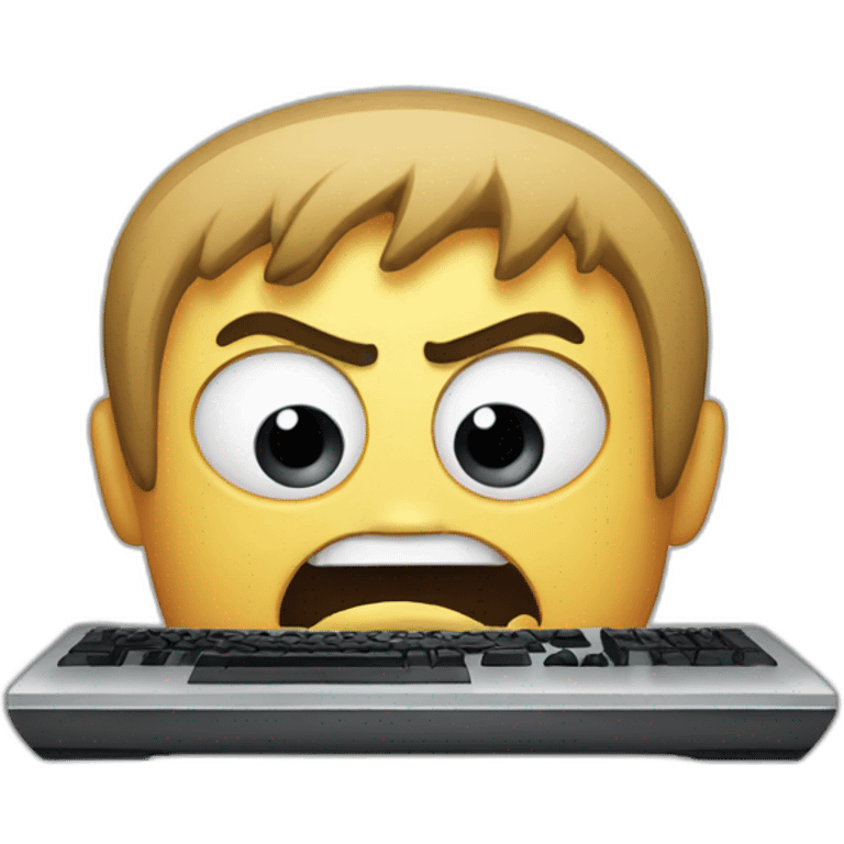 Angry computer gamer emoji