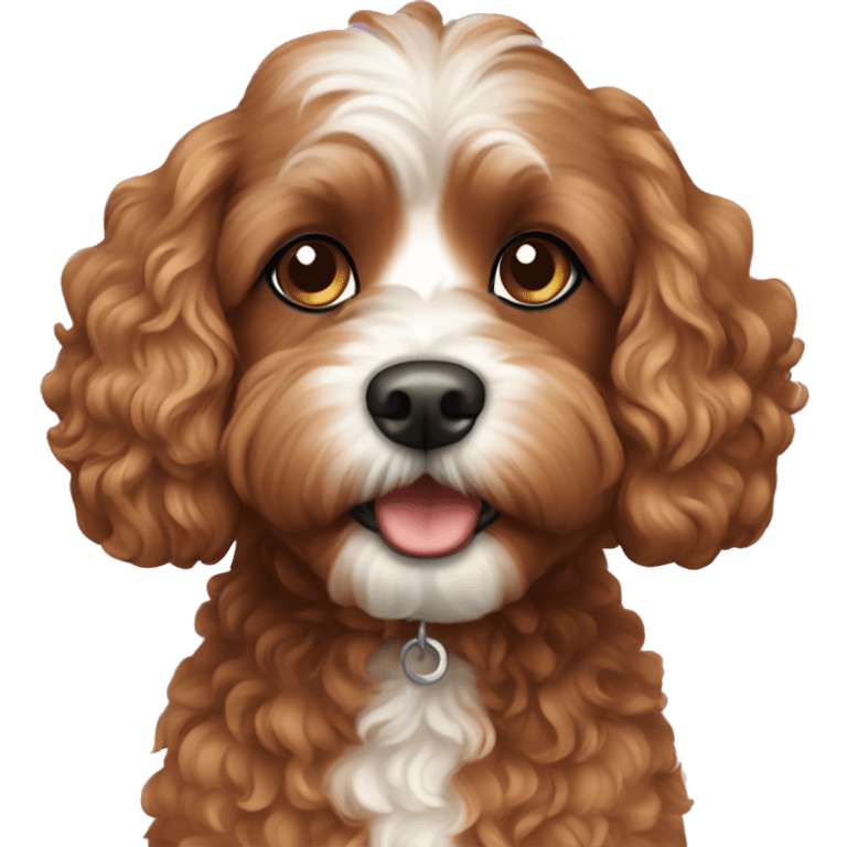 Brown cavapoo dog emoji