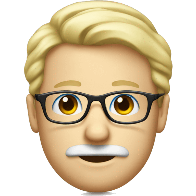 Blond moustache, eyeglasses and blue eyes emoji