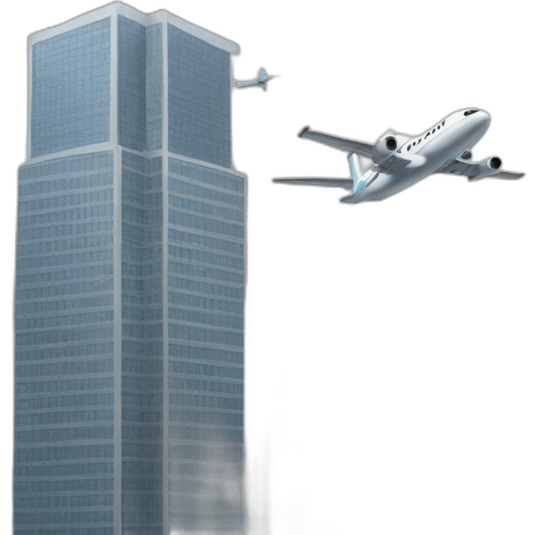 2  skyscraper and a plane in the background emoji