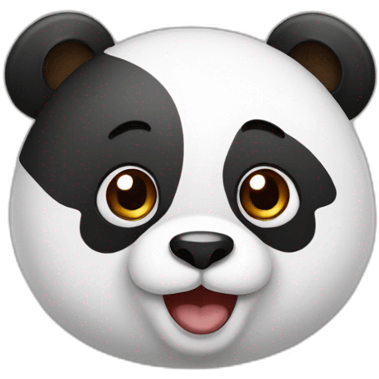 Cute panda with poop on its head emoji