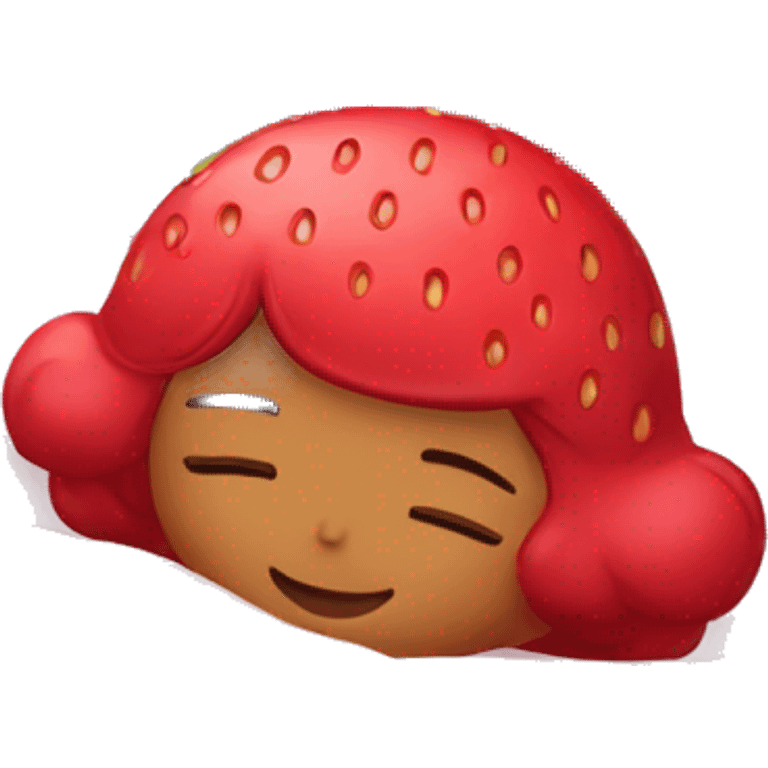 Strawberry shortcake sleeping in bed emoji