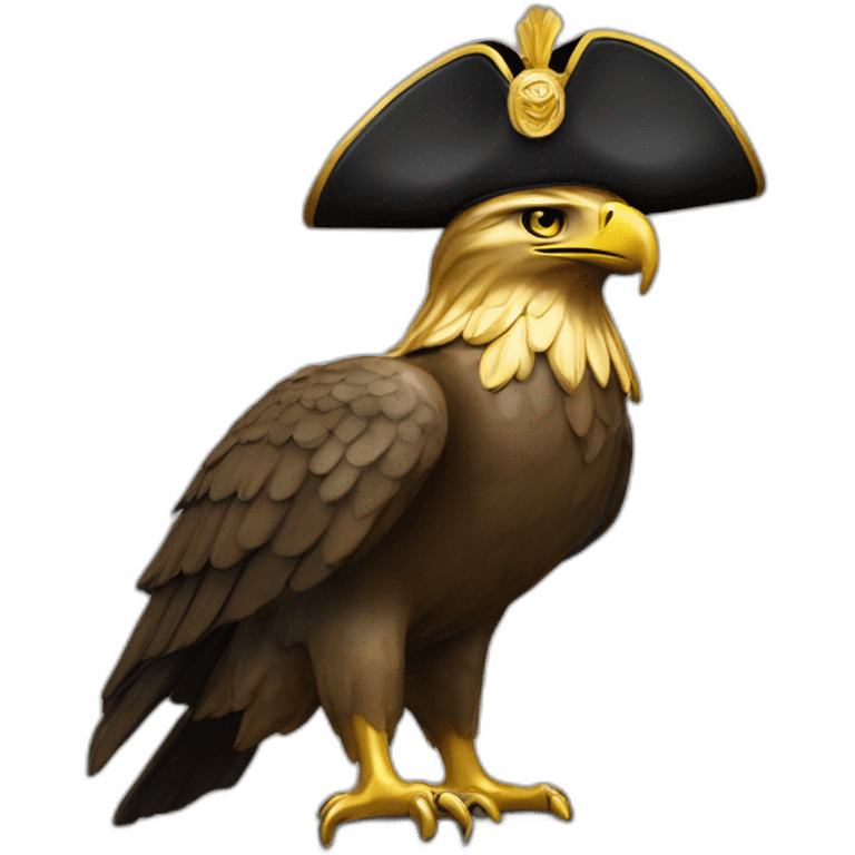 statue golden eagle with napoleon tricorne hat emoji