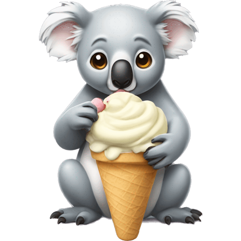 Koala eating ice cream emoji