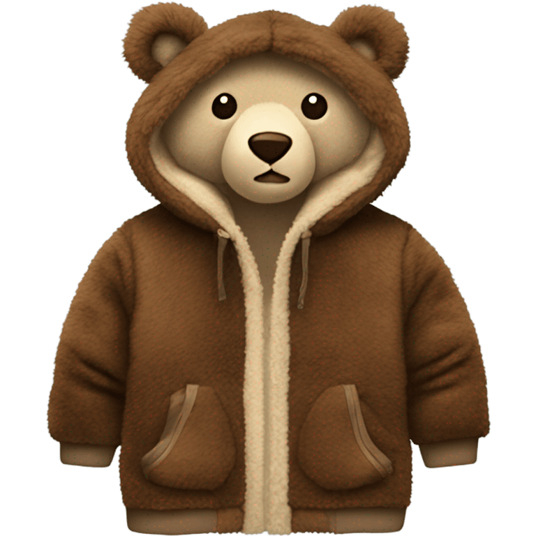 fluffy children's jacket in the shape of a bear emoji