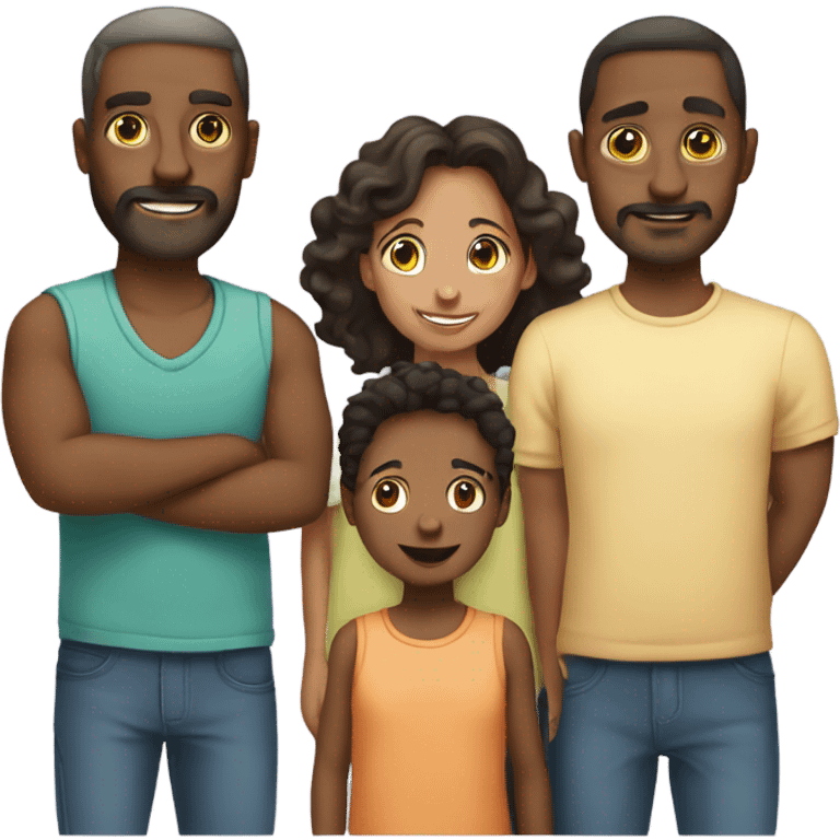 family w two parents, older bro, younger sis, youngest bro emoji