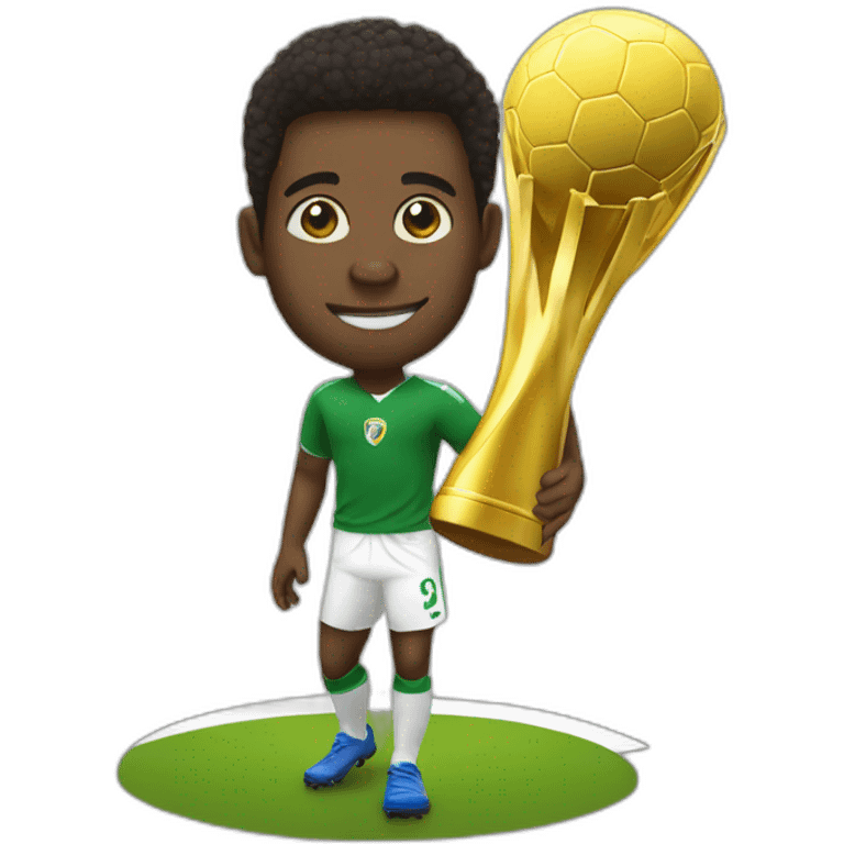 Pele con una corona y un balón de fútbol  emoji