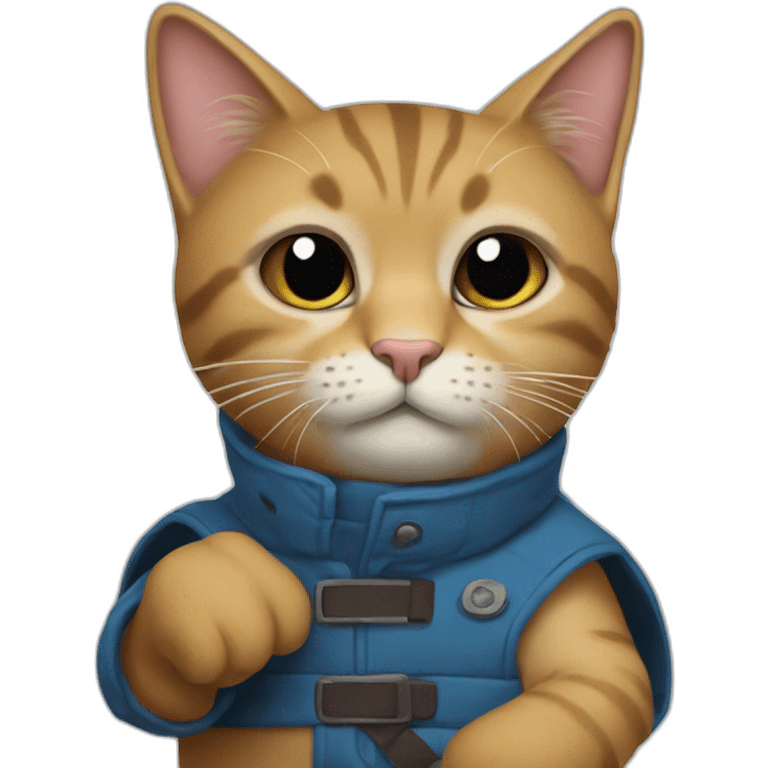 Gato con mandil y guantes emoji