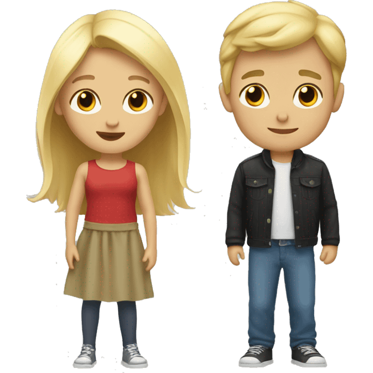 Blonde girl and blonde son emoji