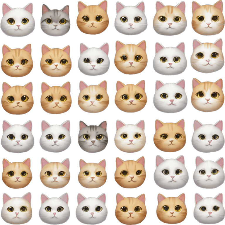 20 chubby kittens emoji