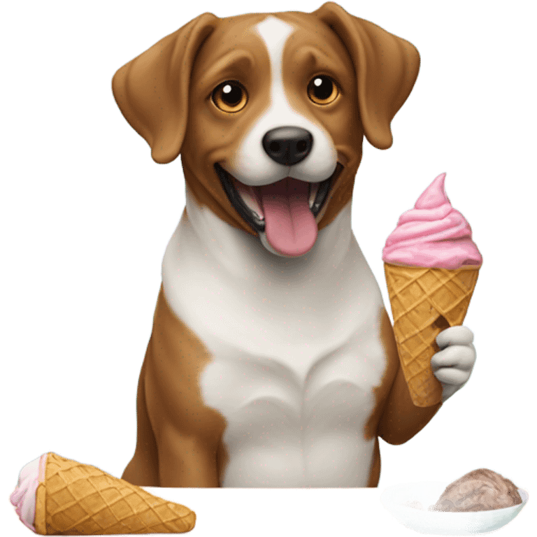 Dog eating ice cream emoji