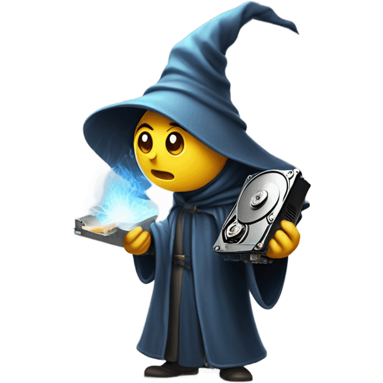 wizard  hard disk crash emoji