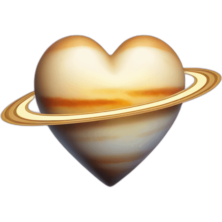 Heart shape Saturn emoji