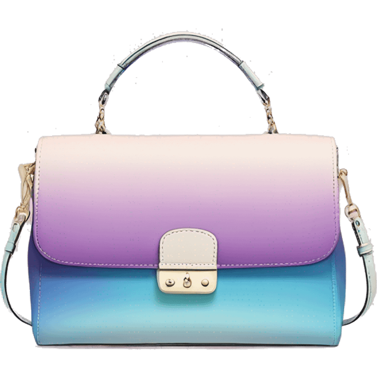 Realistic isolated pastel ombre kate spade satchel purse.  emoji