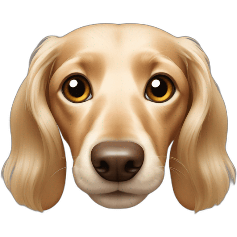 cream long-haired dachshund emoji