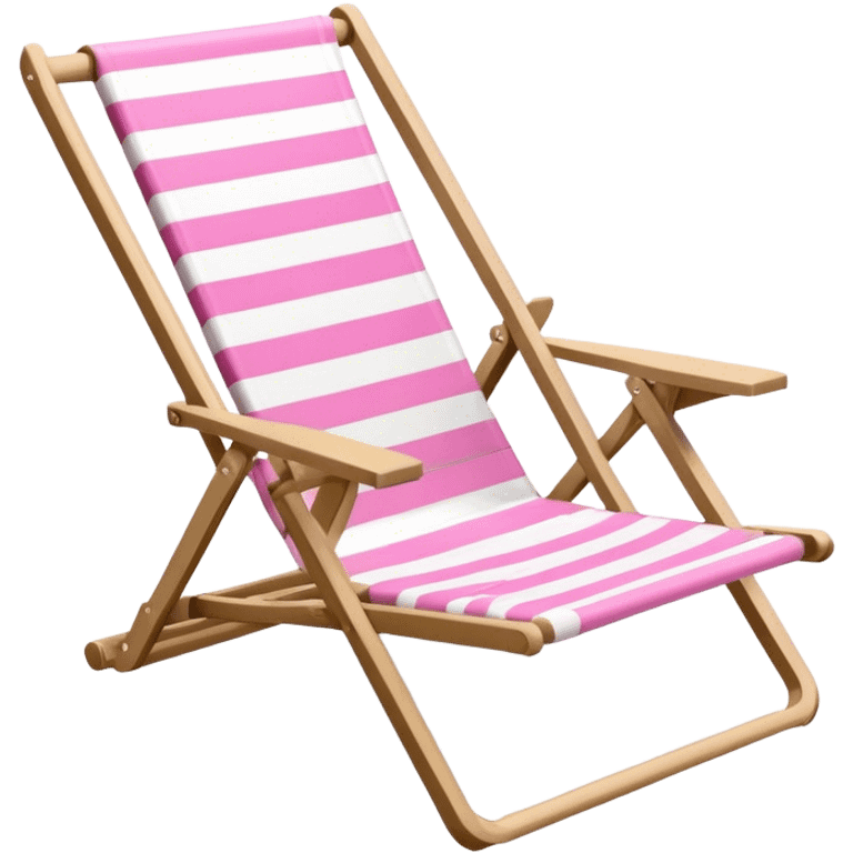 pink and white striped beach chair emoji