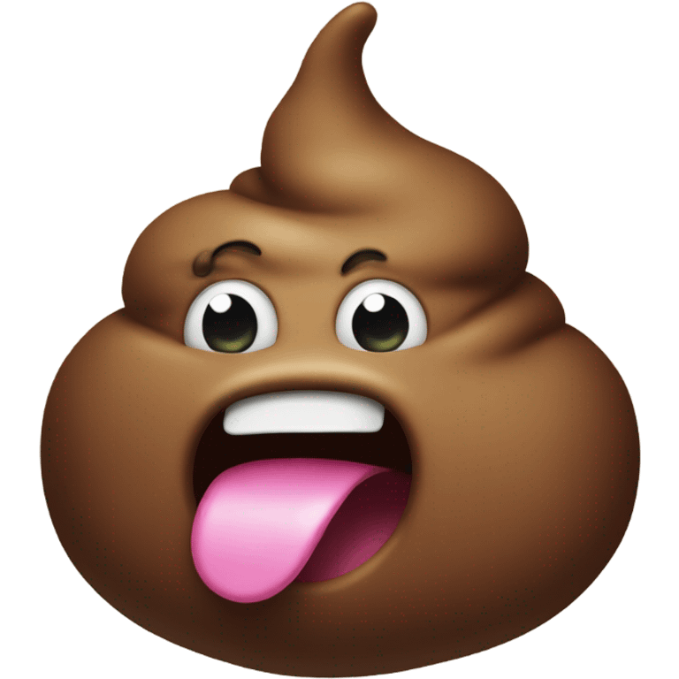 a poop sticking its tongue out emoji