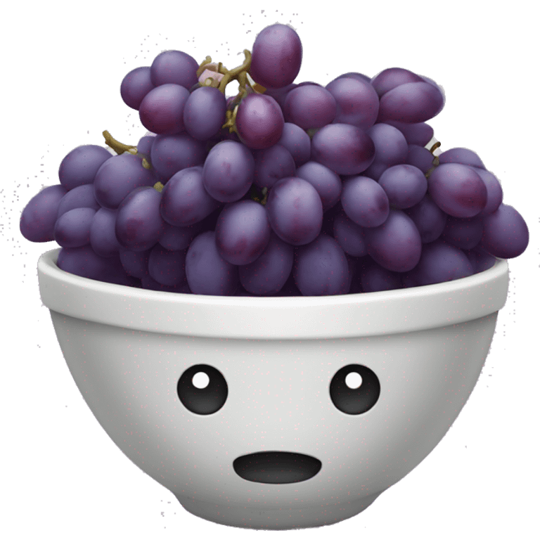 Bowl with purple grapes  emoji