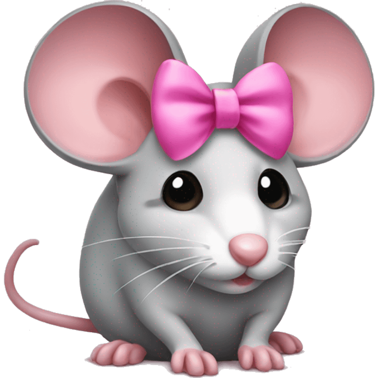 Mouse with pink bow emoji