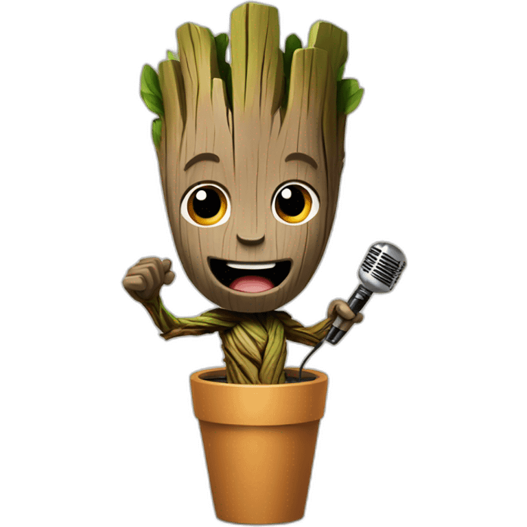 Groot sing karaoke emoji