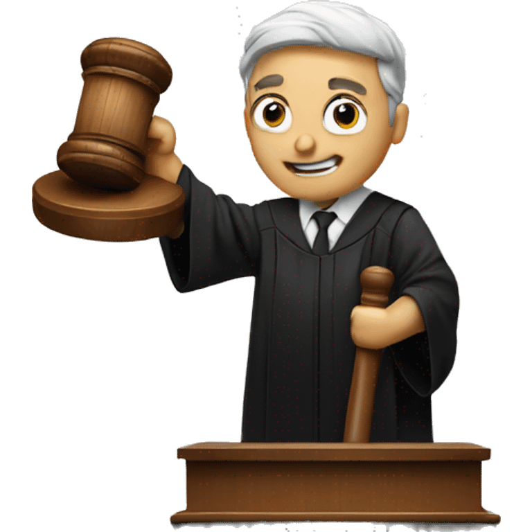 A JUDGE HOLDING A GAVEL emoji