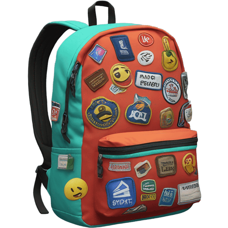 jansport backpack with patches emoji