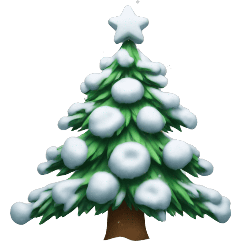 Christmas tree with snow emoji