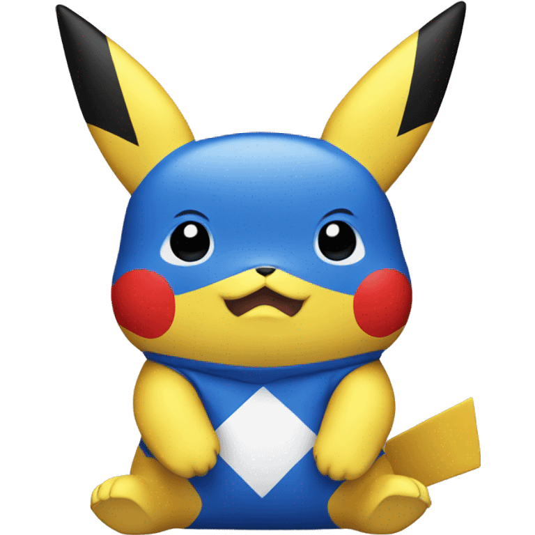 Pikachu with a red Blue and white t-shirt emoji