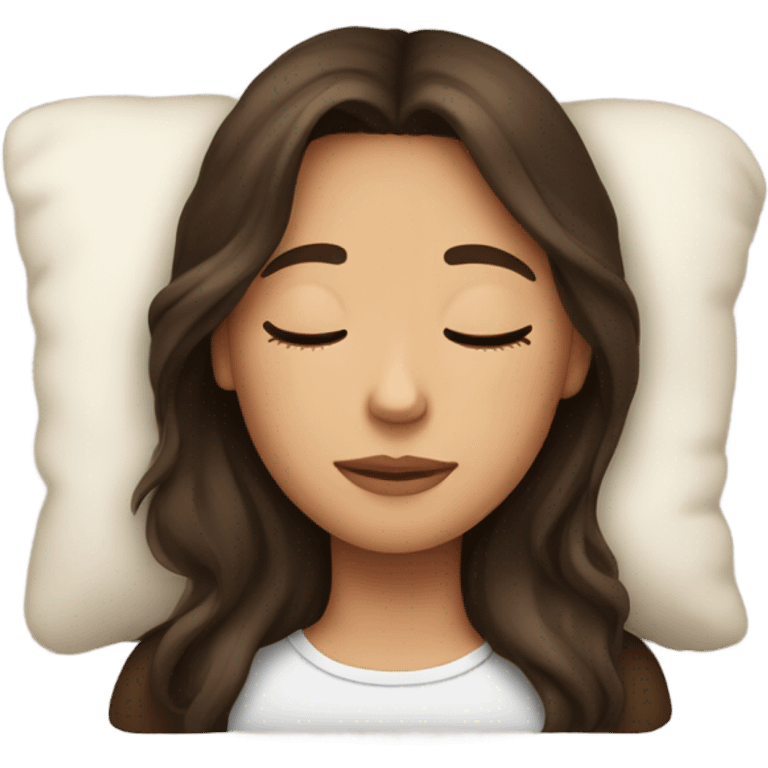 Brunette girl sleeping emoji