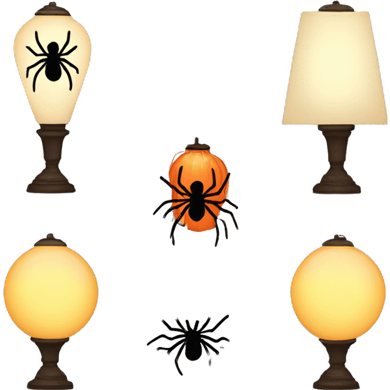 lamps with spiders emoji