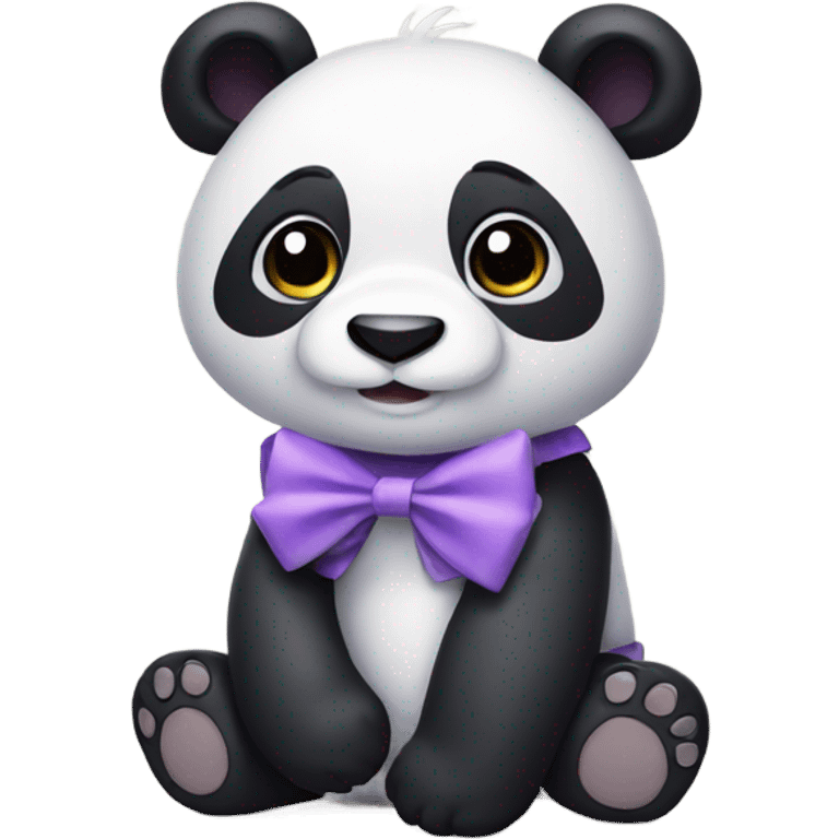 Panda wearing light purple bow  emoji