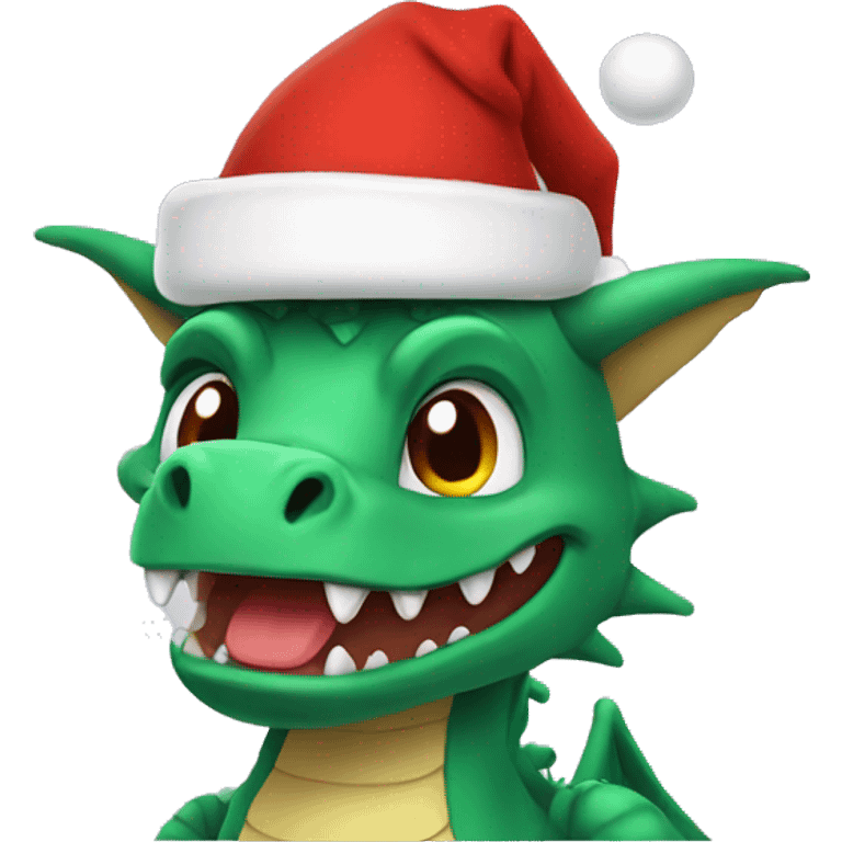 dragon with xmas cap emoji